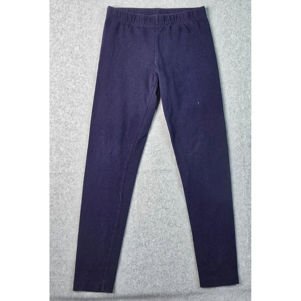 Gymboree‎ Leggings Girls Size 12 L Blue Navy Polka Dot Solid 2 Pack Stretch